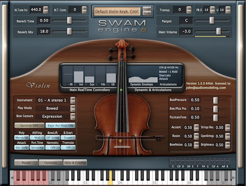 Audio Modeling - SWAM-S Engine - Violin