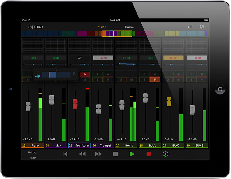 Photo AVID Control app on an iPad