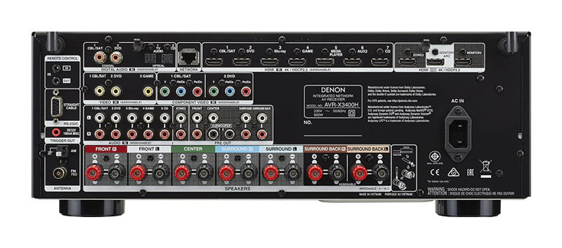 Photo Denon AVR-X3400H back view