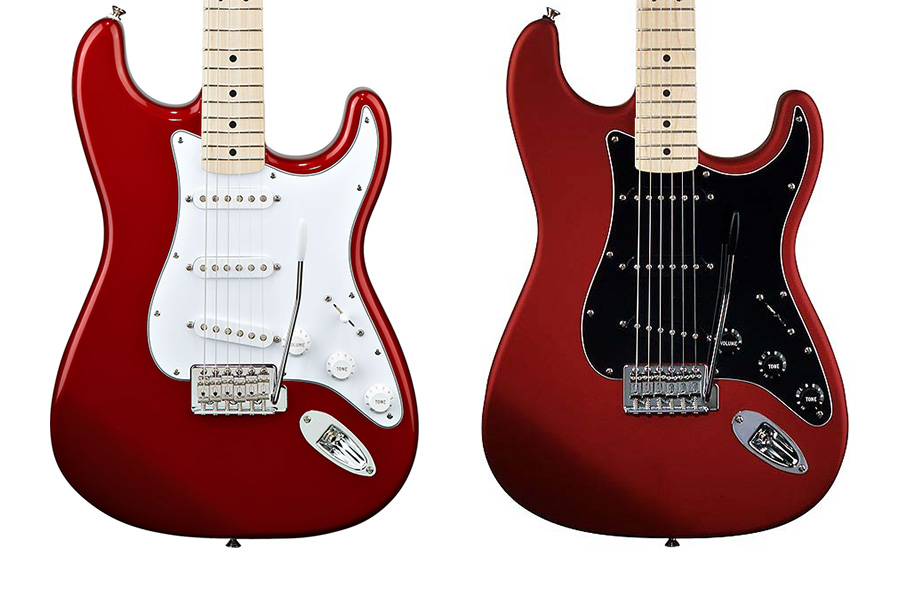 Photo Fender - Standard Stratocaster® Satin - Candy Apple Red MN - 60th Anniversary Edition with Lace Alumitone pickups and chrome hardware