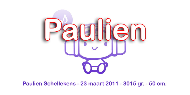 Graphic achterkant geboortekaartje Paulien